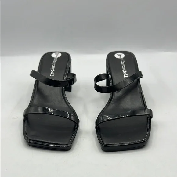 Jeffrey Campbell Sz 7 JAMM-3‎ Jelly Slide Sandal Black Chunky Heel Sandals NEW - Picture 3 of 13